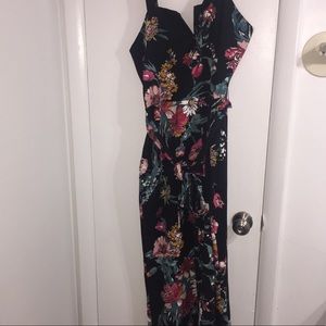 Xhilaration Black with Floral jumpsuit